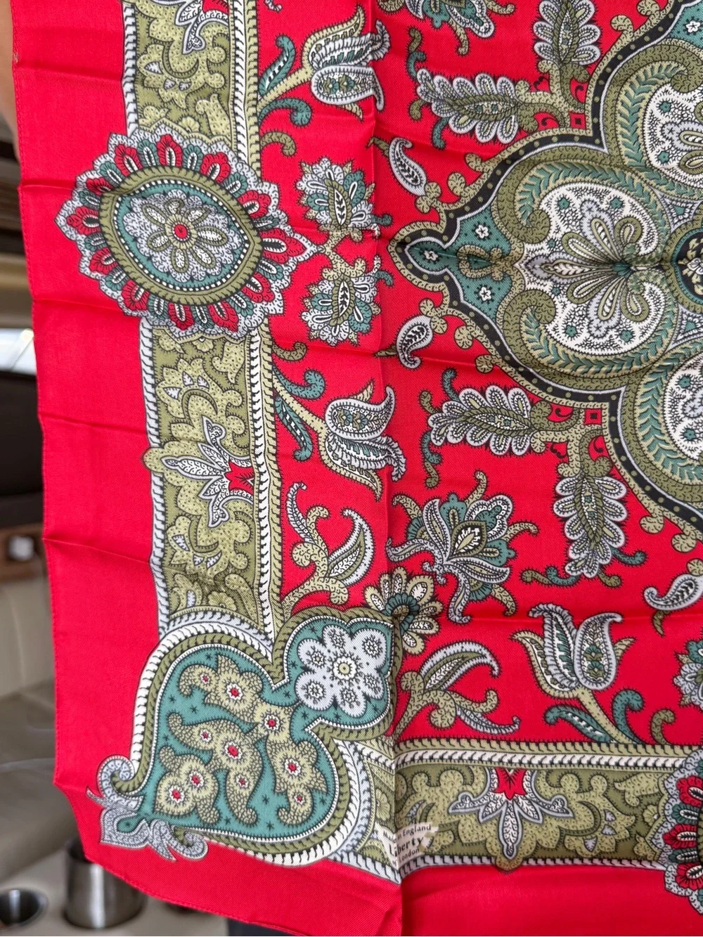 Liberty of London Red Paisley Silk Scarf